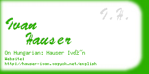 ivan hauser business card